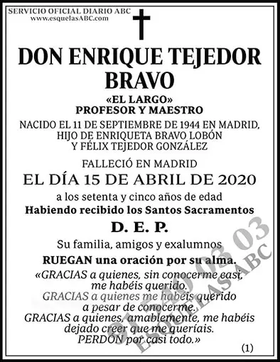 Enrique Tejedor Bravo