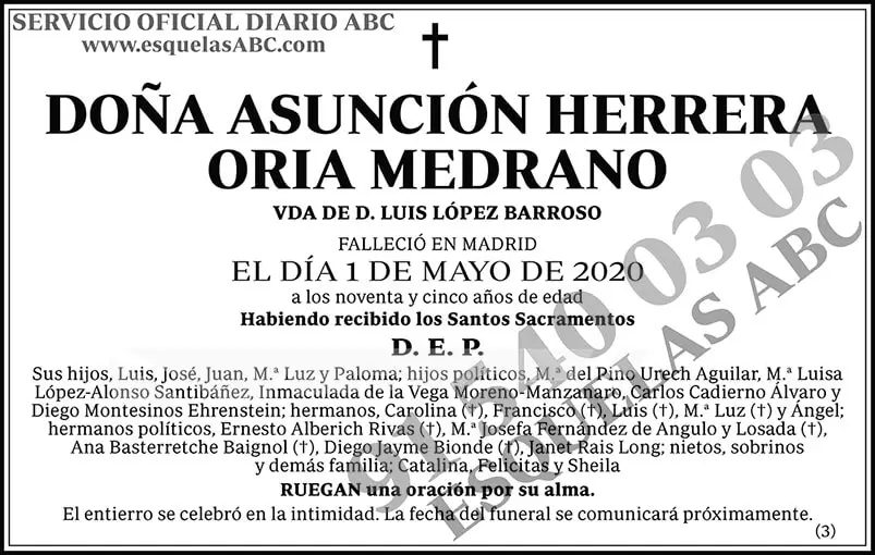 Asunción Herrera Oria Medrano