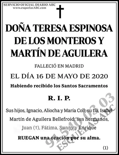 Teresa Espinosa de los Monteros y Martín de Aguilera