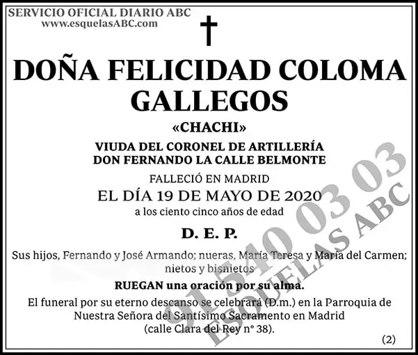 Felicidad Coloma Gallegos