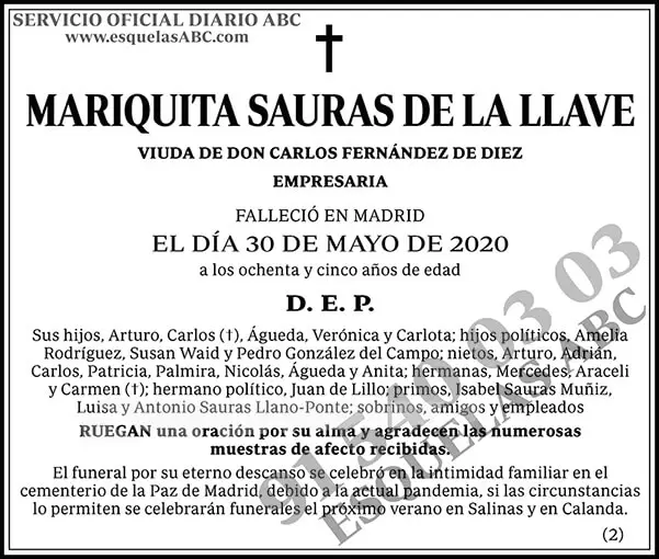 Mariquita Sauras de la Llave