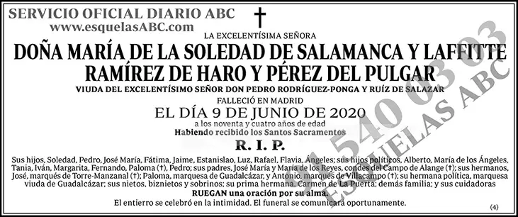 María de la Soledad de Salamanca y Laffitte Ramírez de Haro y Pérez del Pulgar