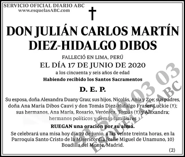 Julián Carlos Martín Diez-Hidalgo Dibos