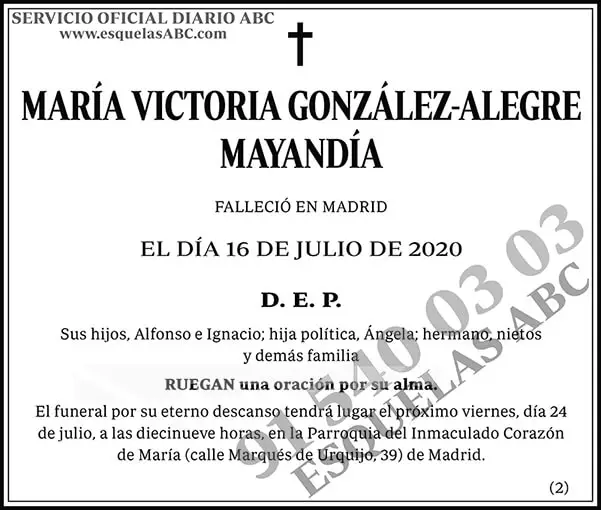 María Victoria González-Alegre Mayandía