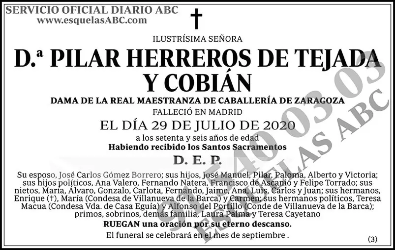 Pilar Herreros de Tejada y Cobián