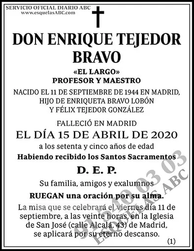 Enrique Tejedor Bravo