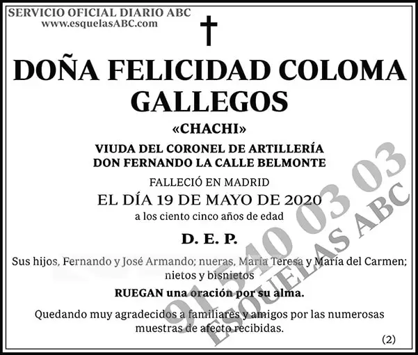 Felicidad Coloma Gallegos