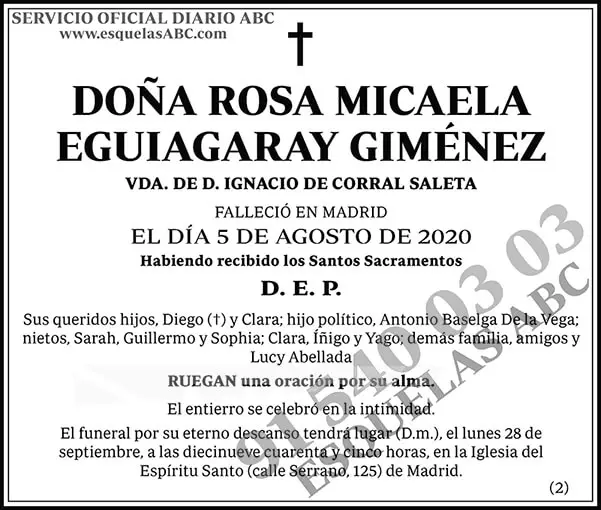 Rosa Micaela Eguiagaray Giménez