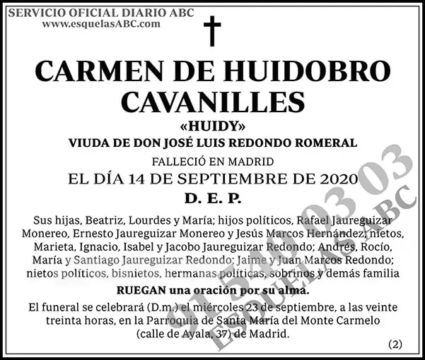 Carmen de Huidobro Cavanilles