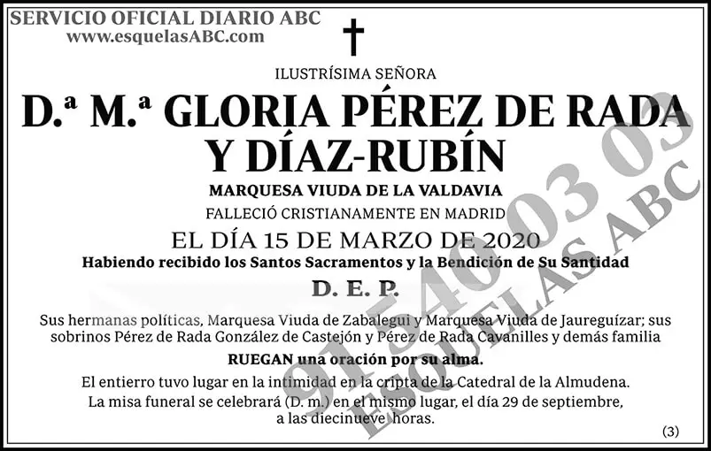 M.ª Gloria Pérez de Rada y Díaz-Rubín