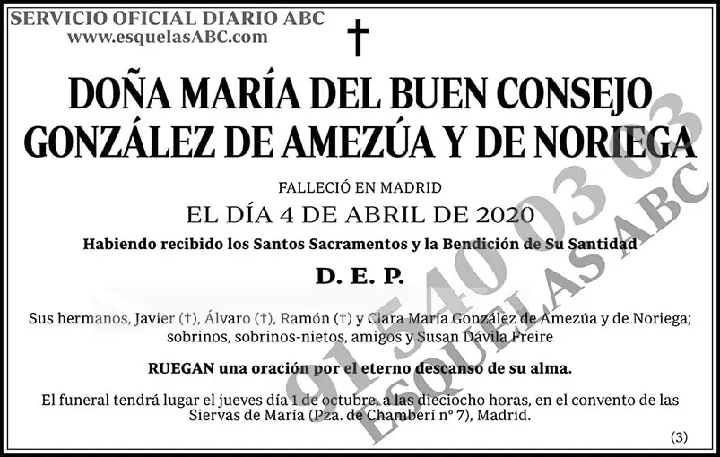 María del Buen Consejo González de Amenzúa y de Noriega