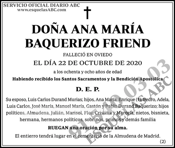 Ana María Baquerizo Friend