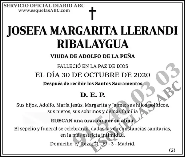 Josefa Margarita Llerandi Ribalaygua
