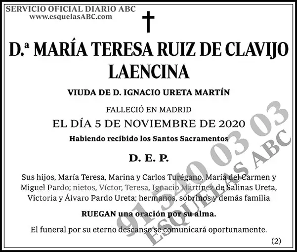 María Teresa Ruiz de Clavijo Laencina