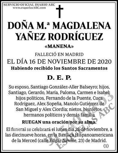 M.ª Magdalena Yañez Rodríguez