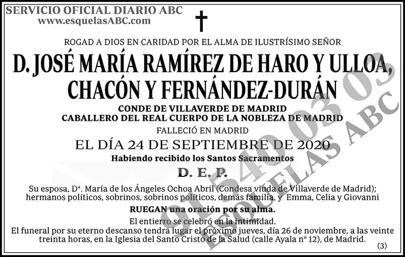 José María Ramírez de Haro y Ulloa, Chacón y Fernández-Durán
