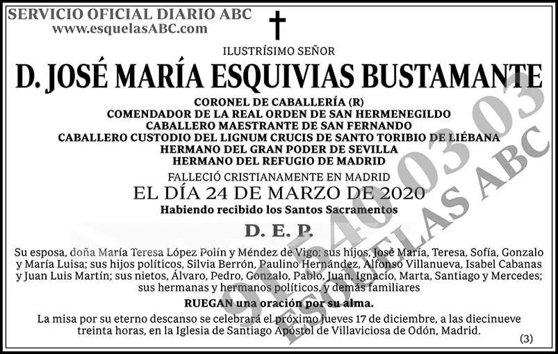 José María Esquivias Bustamante