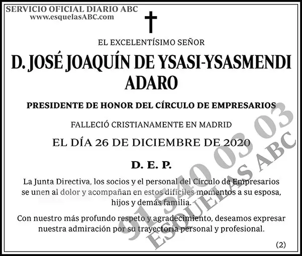 José Joaquín de Ysasi-Ysasmendi Adaro
