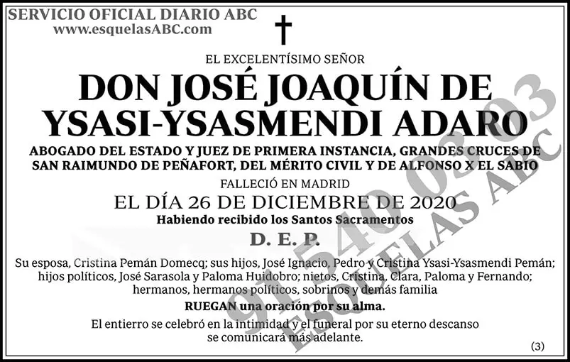 José Joaquín de Ysasi-Ysasmendi Adaro