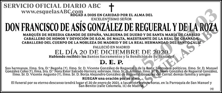 Francisco de Asís González de Regueral y de la Roza