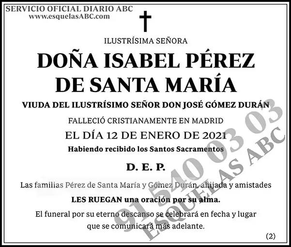 Isabel Pérez de Santa María