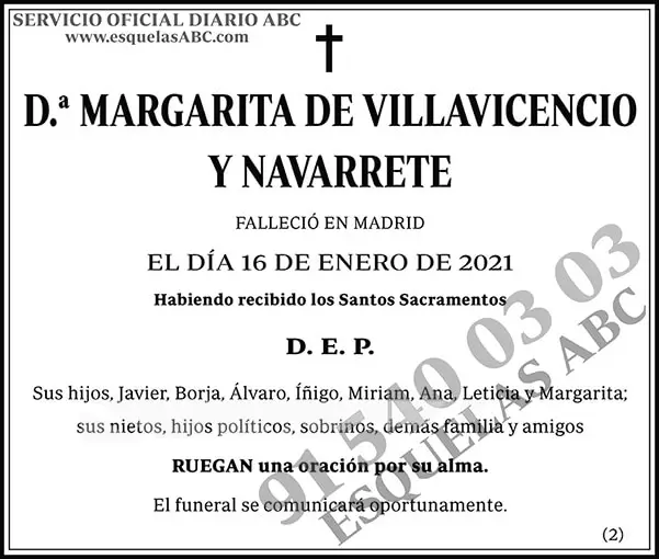 Margarita de Villavicencio y Navarrete
