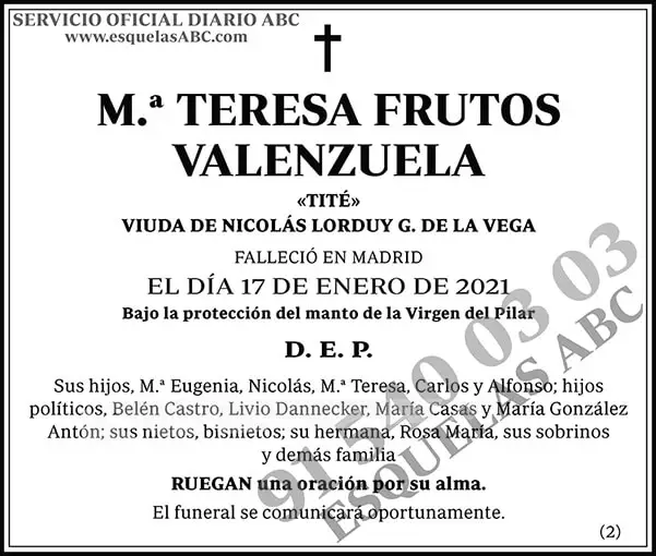 M.ª Teresa Frutos Valenzuela