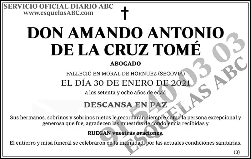 Amando Antonio de la Cruz Tomé