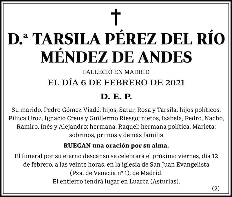 Tarsila Pérez del Río Méndez de Andes