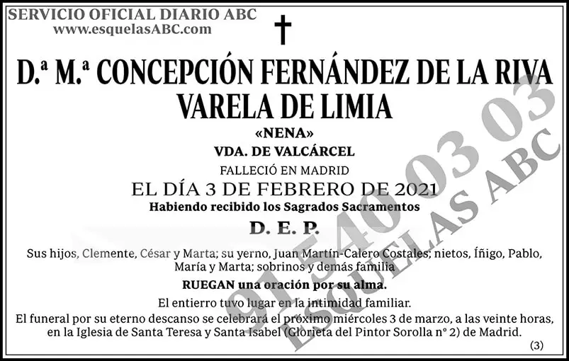 M.ª Concepción Fernández de la Riva Varela de Limia