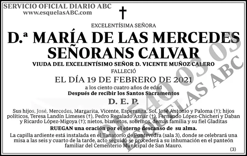 María de las Mercedes Señorans Calvar