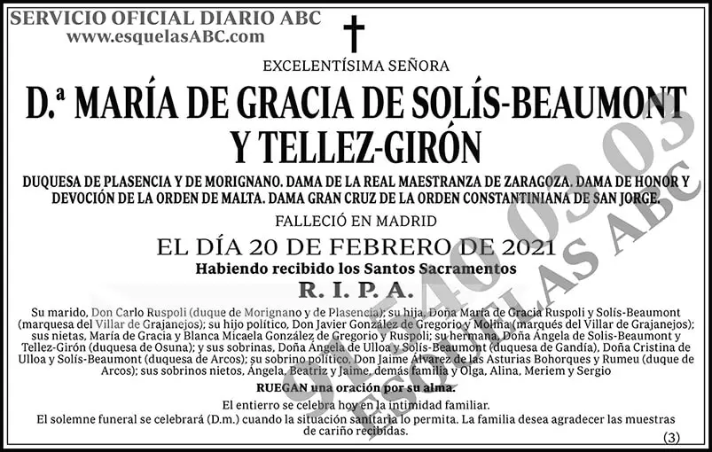 María de Gracia de Solís-Beaumont y Tellez-Girón