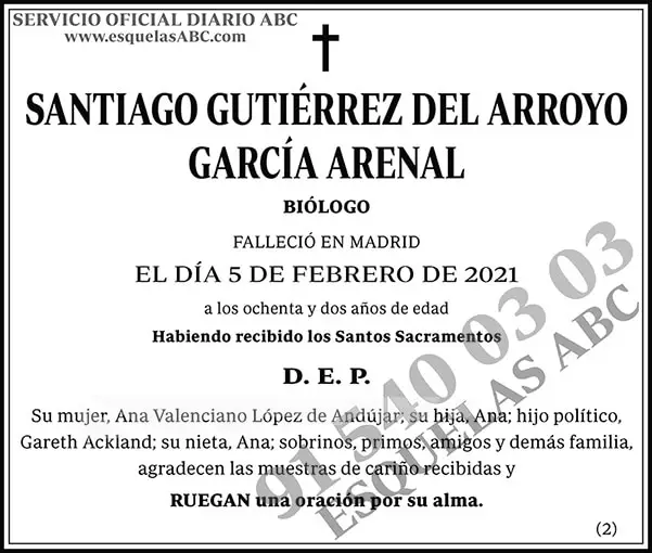 Santiago Gutiérrez del Arroyo García Arenal