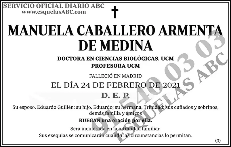 Manuela Caballero Armenta de Medina