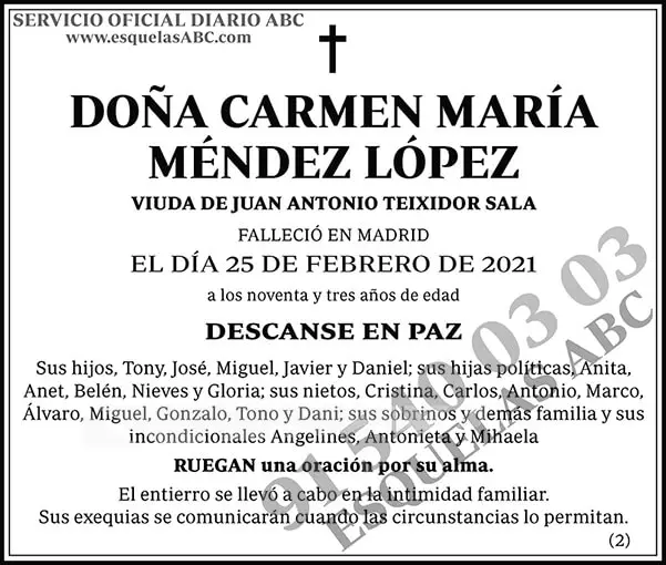 Carmen María Méndez López