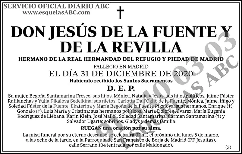 Jesús de la Fuente y de la Revilla