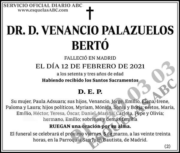 Venancio Palazuelos Bertó