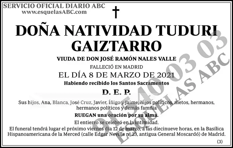 Natividad Tuduri Gaiztarro