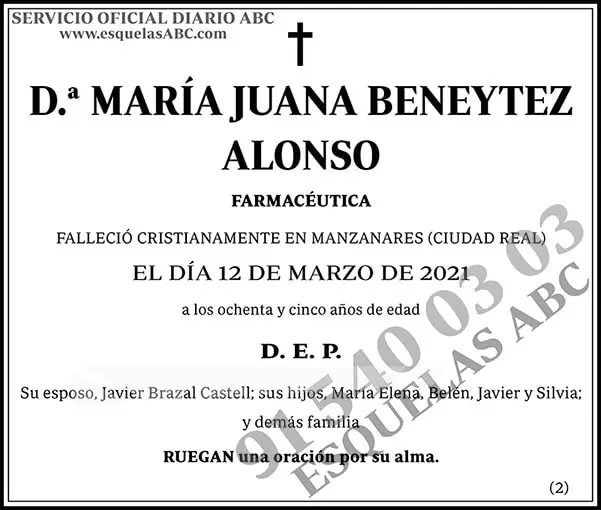 María Juana Beneytez Alonso