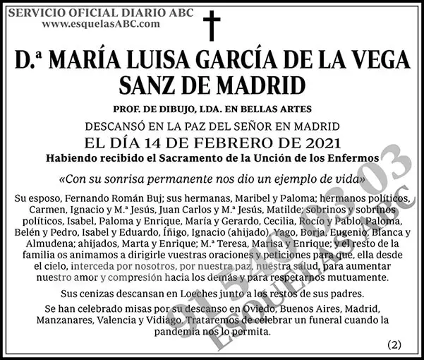 María Luisa García de la Vega Sanz de Madrid