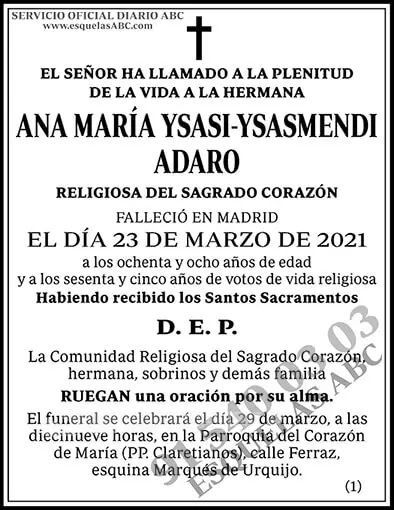 Ana María Ysasi-Ysasmendi Adaro