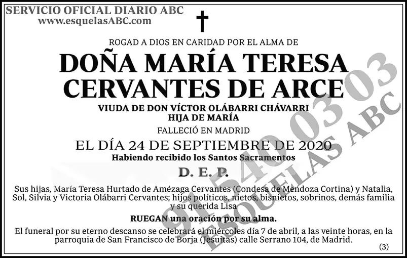 María Teresa Cervantes de Arce