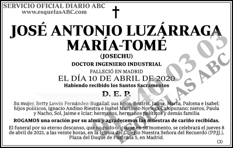 José Antonio Luzárraga María-Tomé