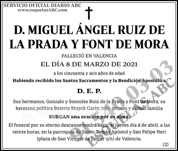 Miguel Ángel Ruiz de la Prada y Font de Mora
