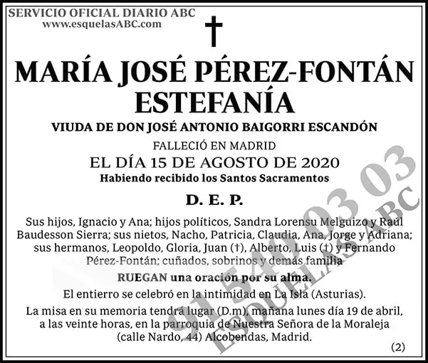María José Pérez-Fontán Estefanía