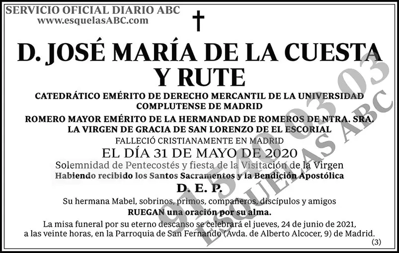 José María de la Cuesta y Rute