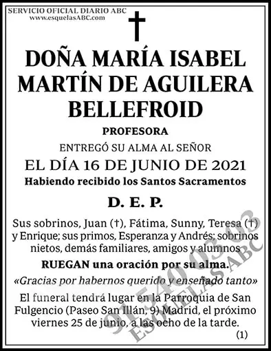 María Isabel Martín de Aguilera Bellefroid