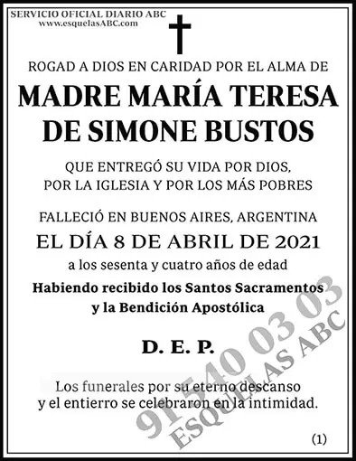 María Teresa de Simone Bustos
