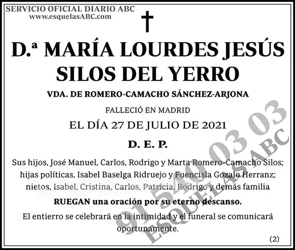 María Lourdes Jesús Silos del Yerro