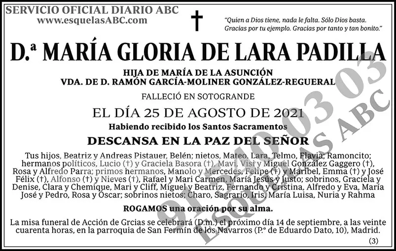 María Gloria de Lara Padilla